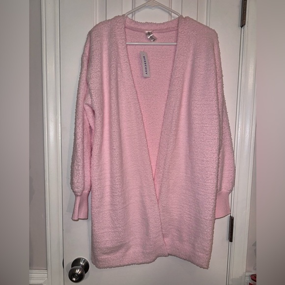 Misscosy Soft fluffy/fuzzy Pink  oversized open cardigan, size 6 - Picture 2 of 9
